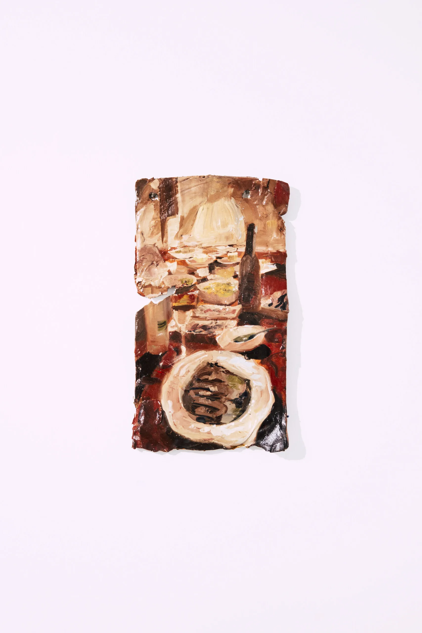 Espelho Meu: abstract piece in rust, cream and brown. Photo: Jenniffer Lima Pais